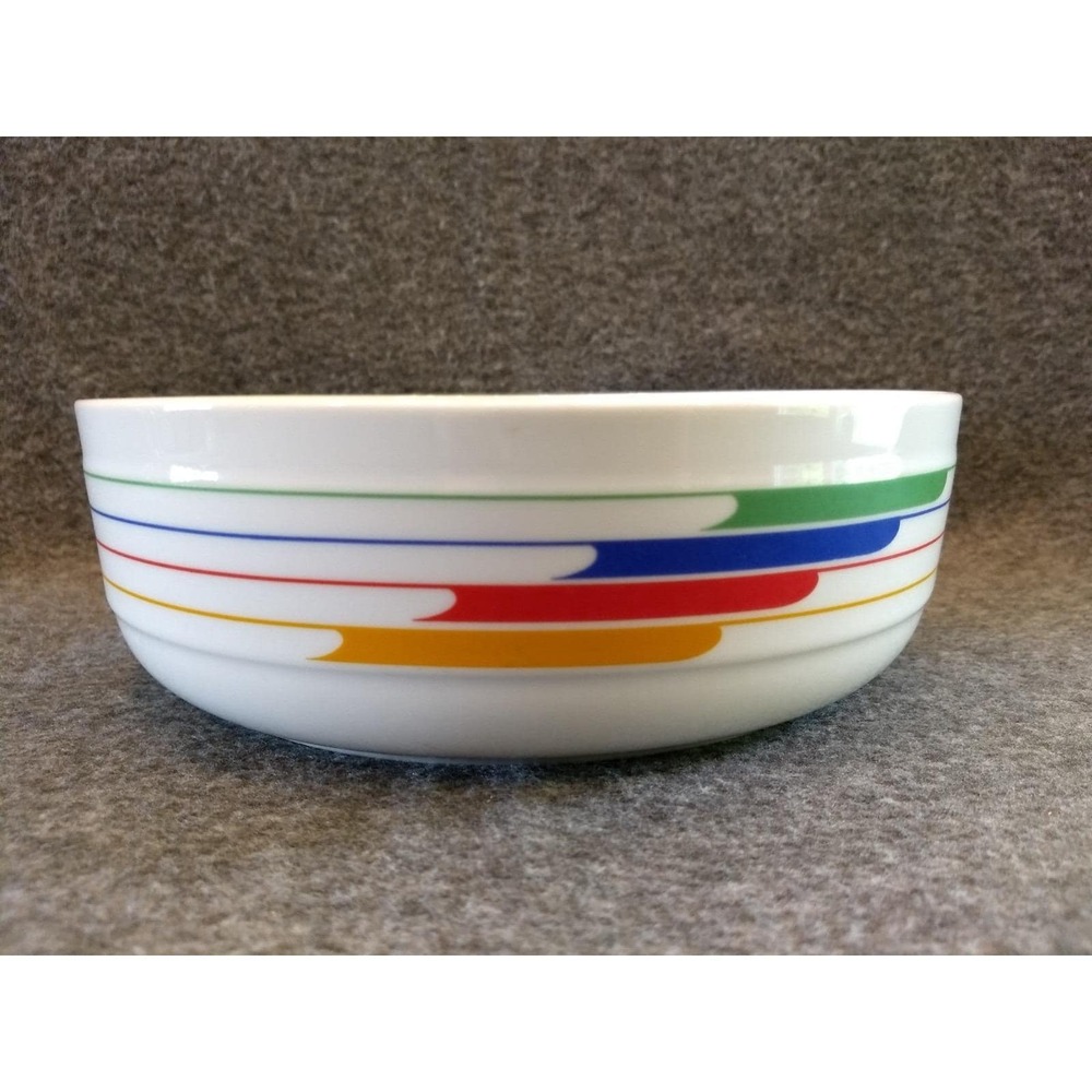 Studio Nova Fire & Ice Vegetable Bowl Hi Fi Round Porcelain 2 1/2 Qt Rainbow